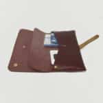 Le Portefeuille, porte-monnaie, XL, grand format, prune et marron miel Damien Béal