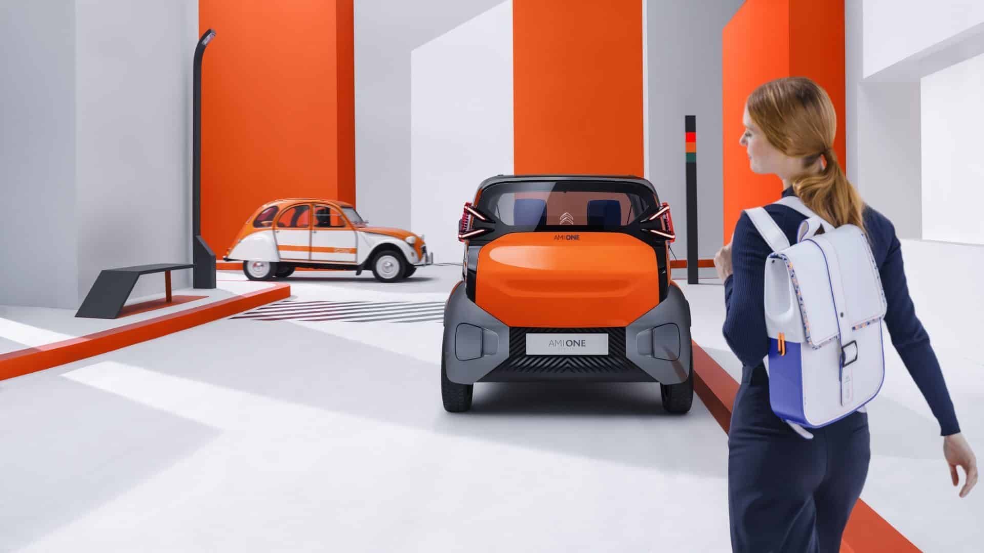 Sac à dos en et bois, collaboration Citroën pour Ami One Concept