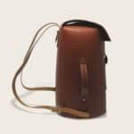 Sac à dos tout en cuir naturel à tannage végétal, marron papaya et miel, Le No Wood