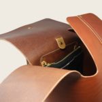 Sac à dos tout en cuir naturel à tannage végétal, marron papaya et miel, Le No Wood