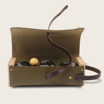 Le Bouliste – Sacoche en cuir pour boules de pétanque