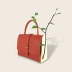 Sac à main en cuir végétal, bois et branche naturelle - La Frondaison