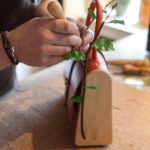 Sac à main en cuir végétal, bois et branche naturelle - La Frondaison