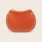 Porte-monnaie, bourse, en cuir naturel à tannage végétal, orange, le Haricot