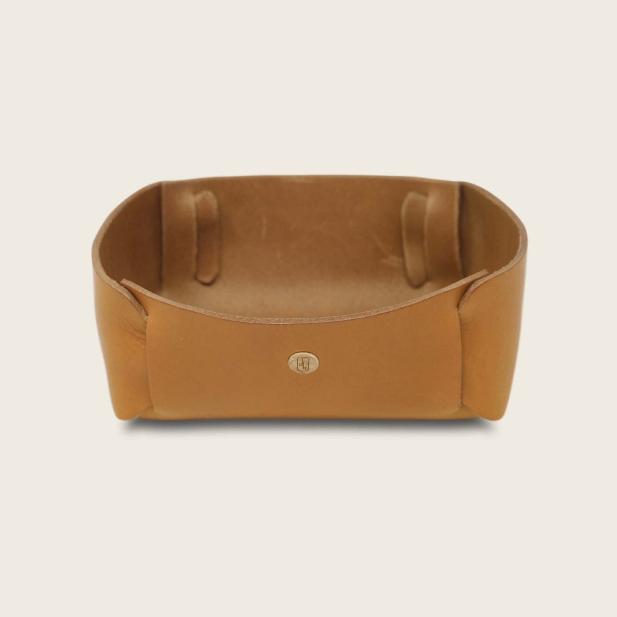 Vide Poche en cuir naturel à tannage végétal, miel, rangement pour meuble d'entrée ou bureau, Damien Béal