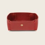 Vide Poche en cuir naturel à tannage végétal, rouge, rangement pour meuble d'entrée ou bureau, Damien Béal