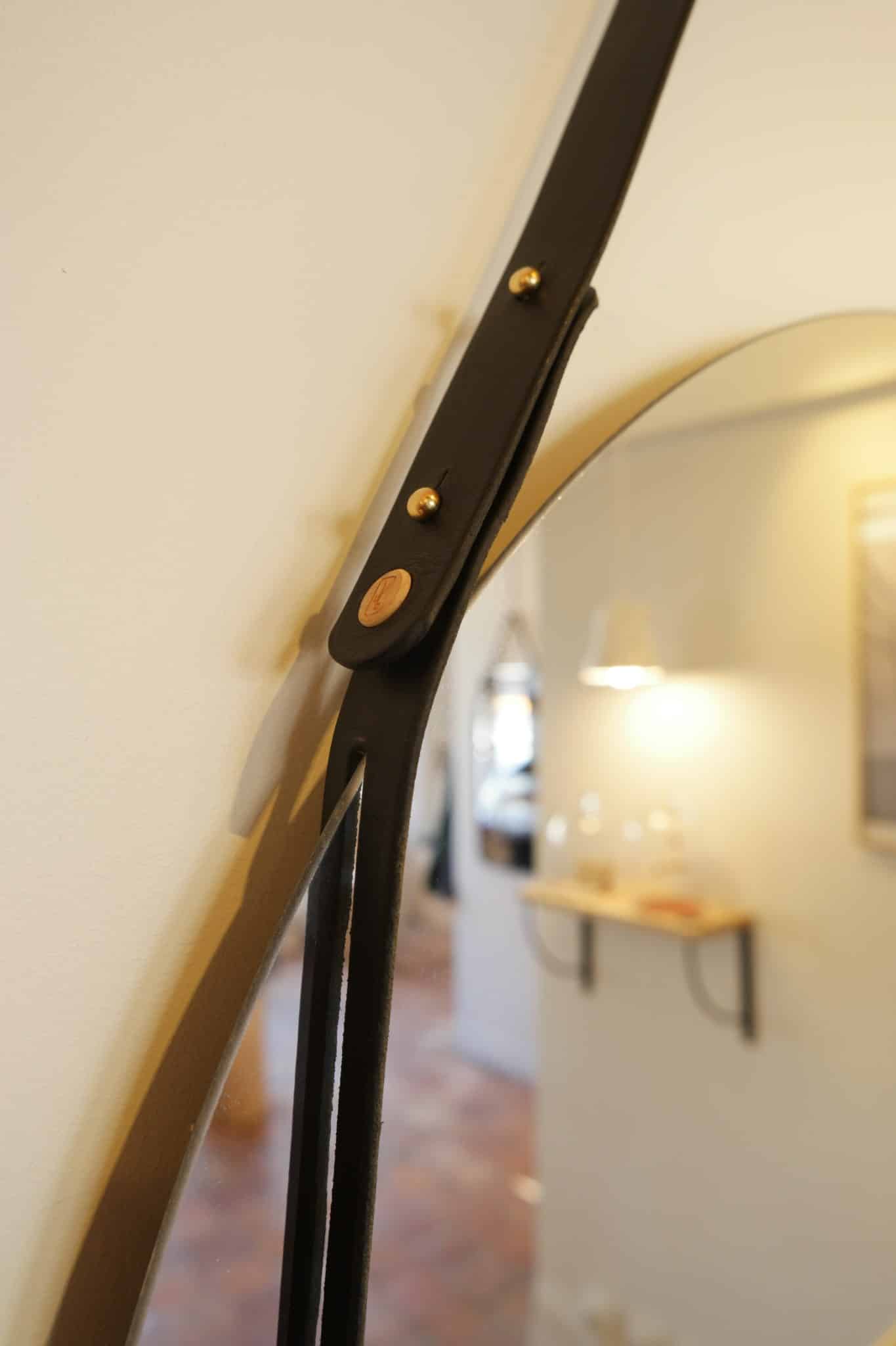 le miroir cuir damien beal rond