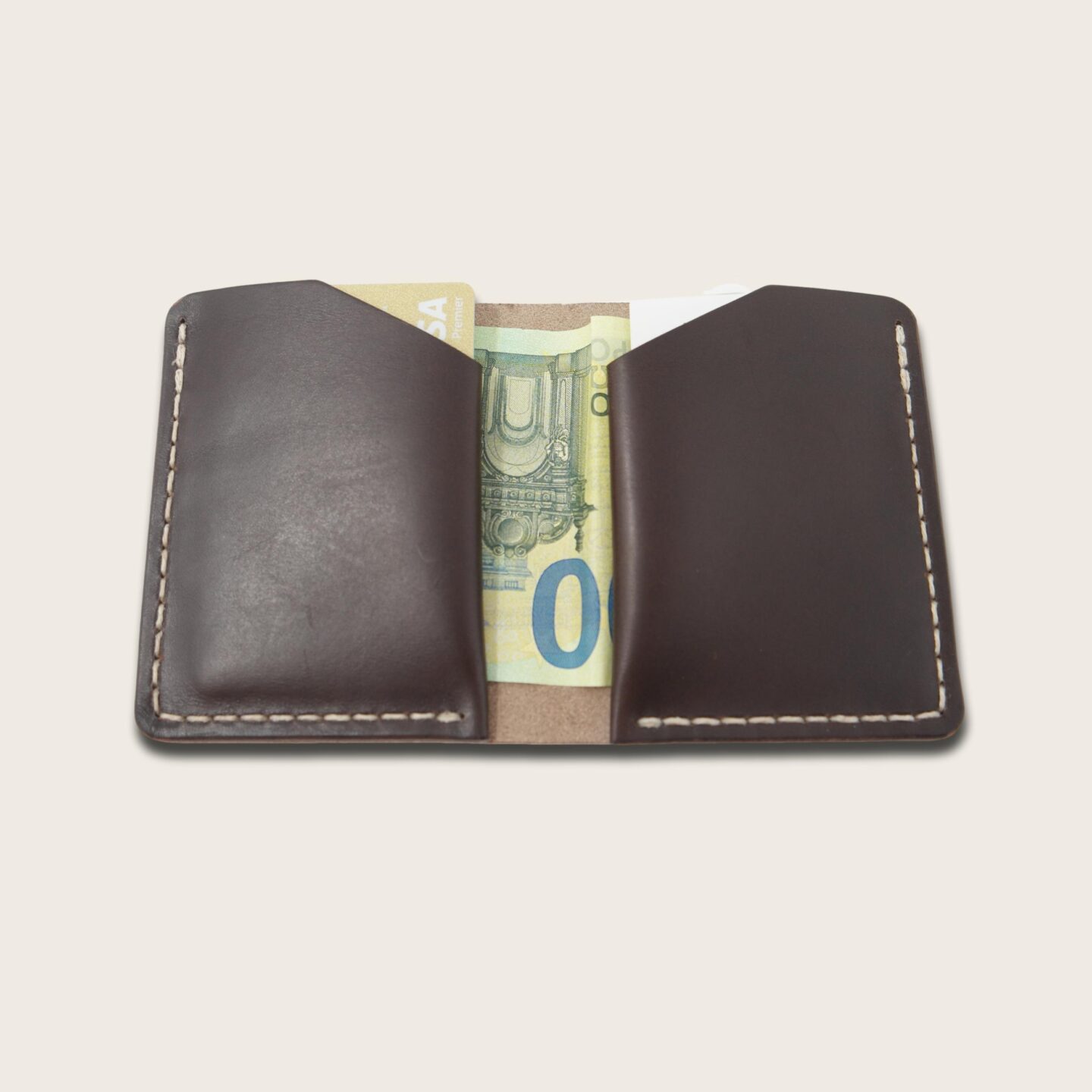 Le Porte Carte Billets en cuir cousue a la main damien beal