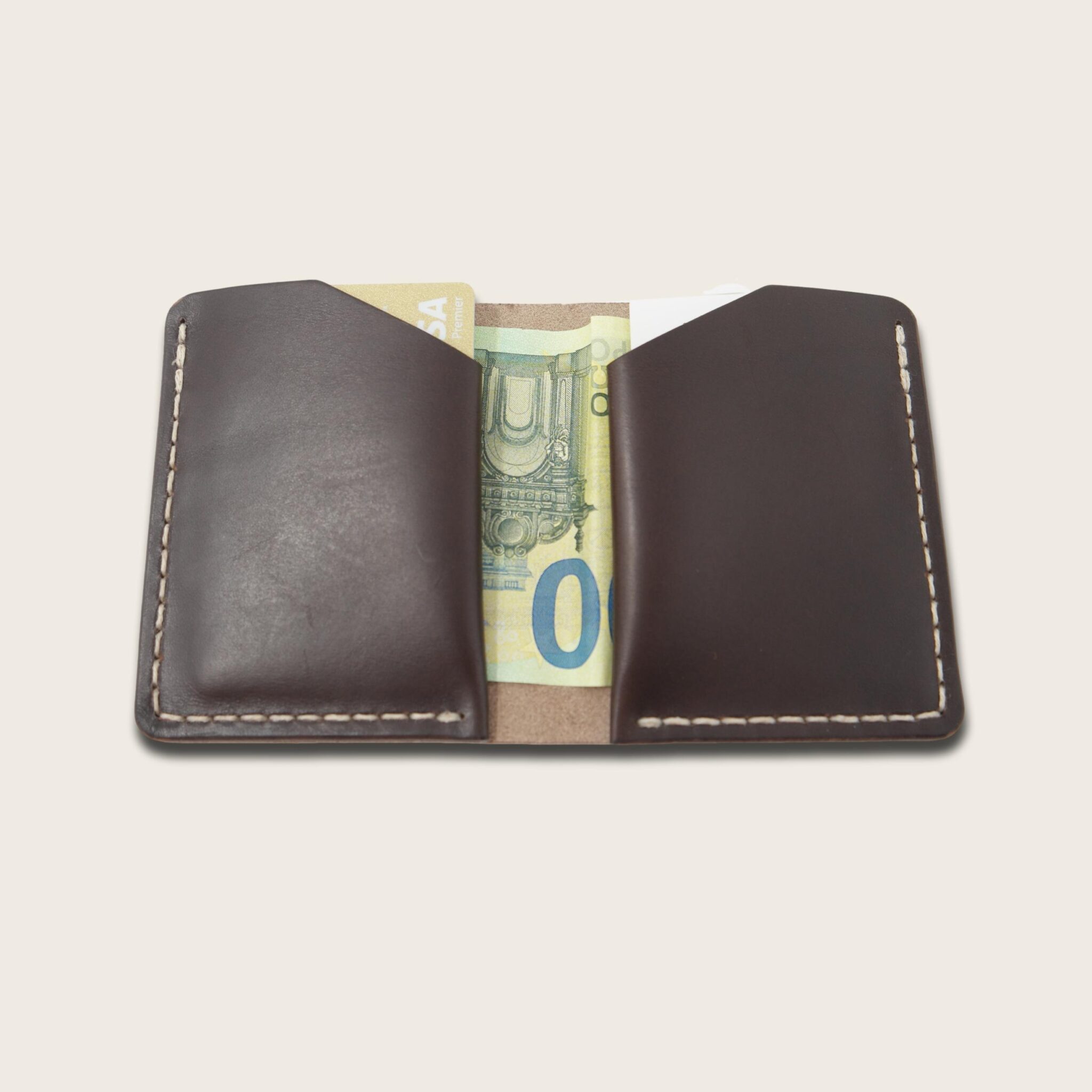 Porte Carte Billets en Cuir Naturel